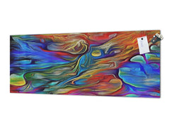 Large format horizontal backsplash - magnetic and non magnetic tempered glass: Fractal psychedelic stylization