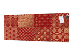 Large format horizontal backsplash - magnetic and non magnetic tempered glass: Golden Chinese paper