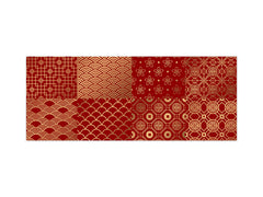 Large format horizontal backsplash - magnetic and non magnetic tempered glass: Golden Chinese paper