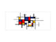 Large format horizontal backsplash - magnetic and non magnetic tempered glass: Abstract painting in Piet Mondrian's style