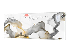 Large format horizontal backsplash - magnetic and non magnetic tempered glass: Artistic Mountain Images