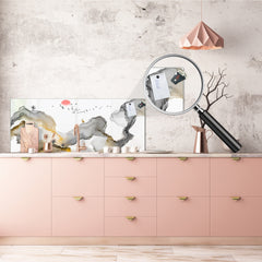 Large format horizontal backsplash - magnetic and non magnetic tempered glass: Artistic Mountain Images