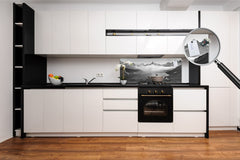 Glass splashback with metal backing in wide format - Kitchen tempered glass panel: Mountain landscapes