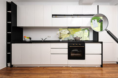 Wide-format tempered glass kitchen wall panel with metal backing - and without: Tribute to Picasso -photography of the Spain