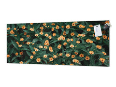 Toughened printed glass backsplash - Wideformat steel coated wall glass splashback: Flower with folk color