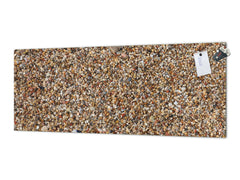 Toughened printed glass backsplash - Wideformat steel coated wall glass splashback: Small pebbles and stones