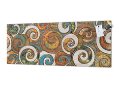 Toughened printed glass backsplash - Wideformat steel coated wall glass splashback: Decor on Wooden Decoration