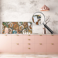 Toughened printed glass backsplash - Wideformat steel coated wall glass splashback: Decor on Wooden Decoration