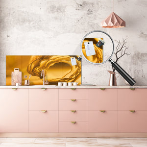 Wide format Wall panel with magnetic and non-magnetic metal sheet backing: Abstract composition with orange crepe