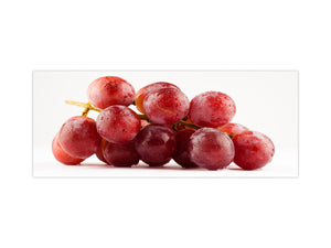 Wide format Wall panel with magnetic and non-magnetic metal sheet backing: Rose grapes with water-drops