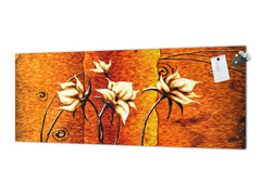 Wide format Wall panel with magnetic and non-magnetic metal sheet backing: Flower power