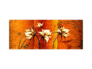 Wide format Wall panel with magnetic and non-magnetic metal sheet backing: Flower power