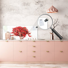 Wide format Wall panel with magnetic and non-magnetic metal sheet backing: Red hot chilli PEPPERs