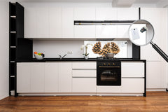 Wide format Wall panel with magnetic and non-magnetic metal sheet backing: Cones on a white