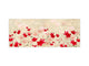 Wide format Wall panel with magnetic and non-magnetic metal sheet backing: Red and pink blossom