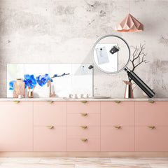 Wide format Wall panel with magnetic and non-magnetic metal sheet backing: Blue orchid