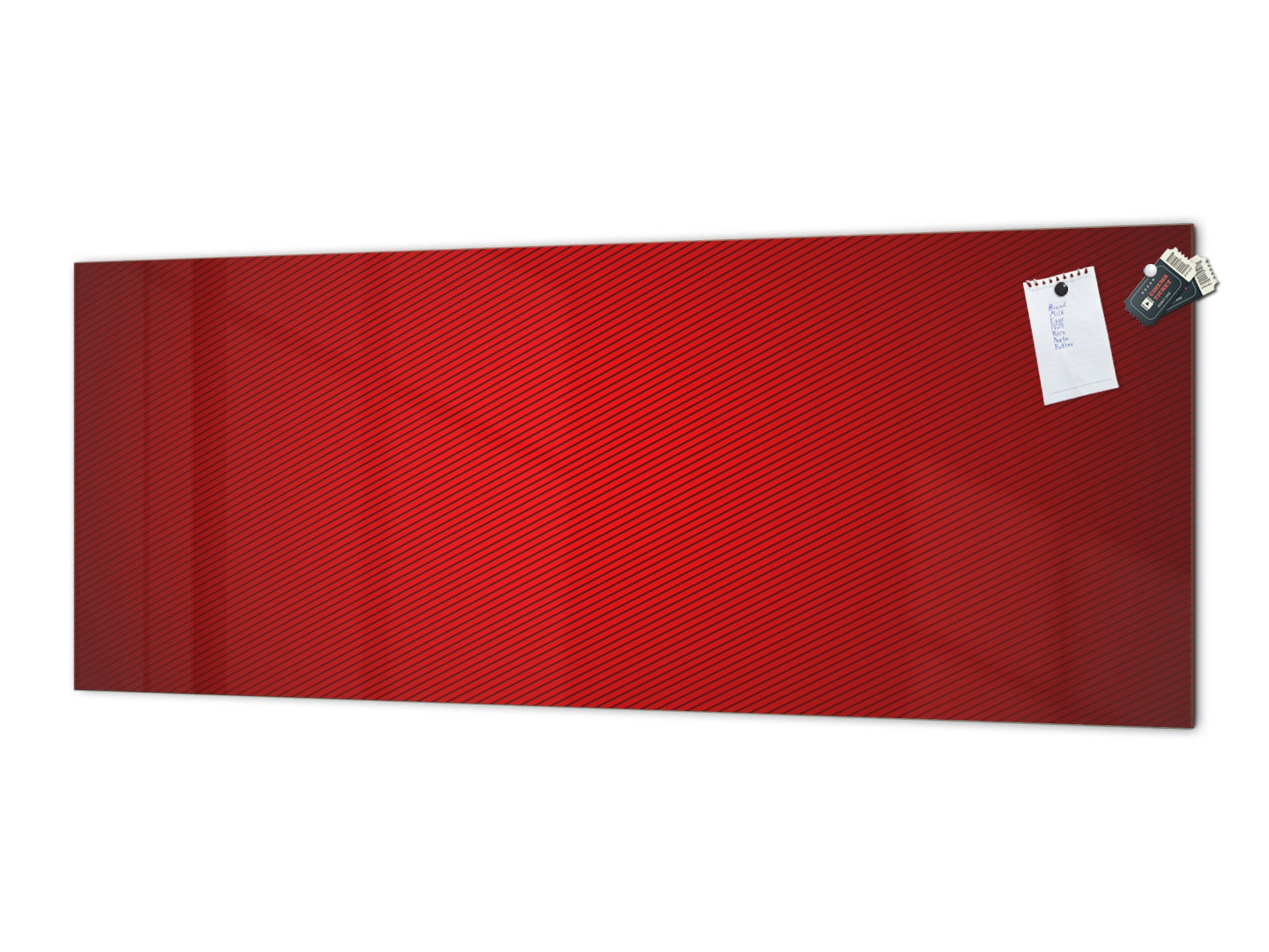 Tempered Glass magnetic and non magnetic splashback in wide-format: Red carpet background