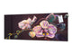 Tempered Glass magnetic and non magnetic splashback in wide-format: Modern painting withe orchids