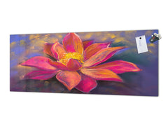 Tempered Glass magnetic and non magnetic splashback in wide-format: Modern painting of beautiful Lily