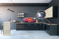 Tempered Glass magnetic and non magnetic splashback in wide-format: Modern painting of beautiful Lily