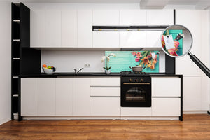 Tempered Glass magnetic and non magnetic splashback in wide-format: Fresh tulips