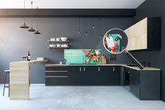 Tempered Glass magnetic and non magnetic splashback in wide-format: Fresh tulips