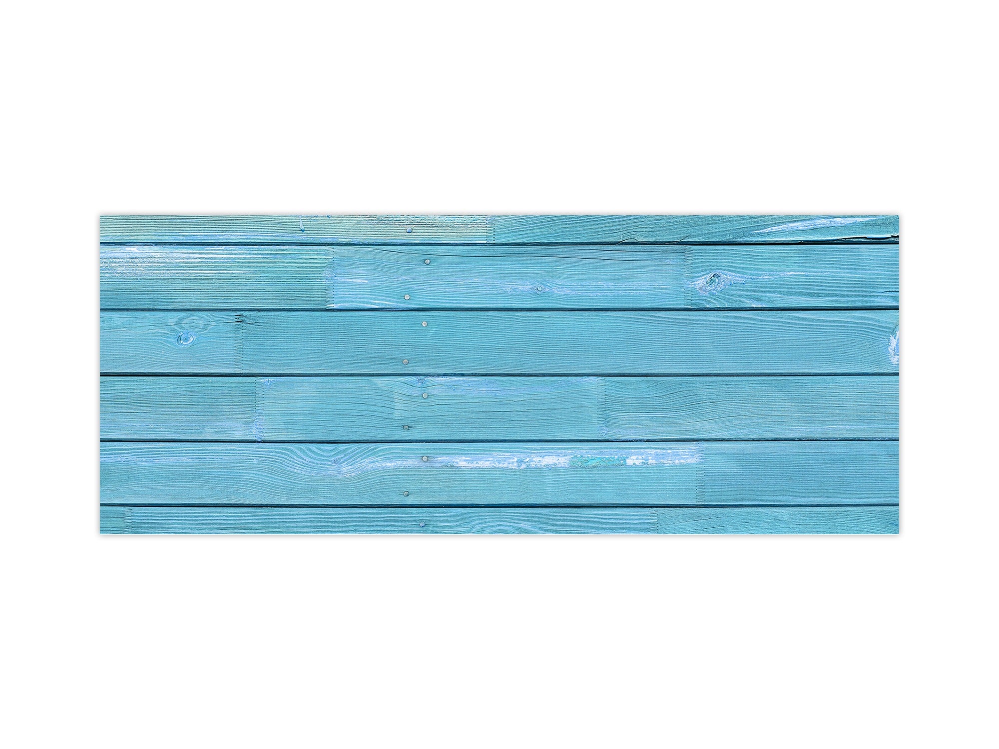 Tempered Glass magnetic and non magnetic splashback in wide-format: Blue wood