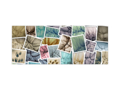 Contemporary glass kitchen panel - Wide format wall backsplash: Collage  of dandelions