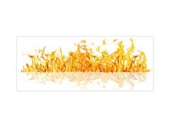 Contemporary glass kitchen panel - Wide format wall backsplash: Yellow flame 2