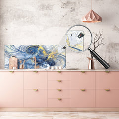 Contemporary glass kitchen panel - Wide format wall backsplash: Futuristic dynamic background