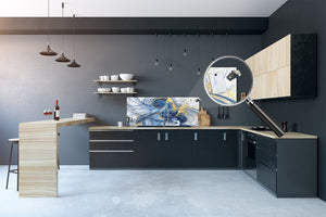 Contemporary glass kitchen panel - Wide format wall backsplash: Futuristic dynamic background