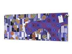 Tempered Glass magnetic and non magnetic splashback in wide-format: Abstract in Gustav Klimt style