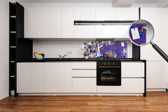 Tempered Glass magnetic and non magnetic splashback in wide-format: Abstract in Gustav Klimt style