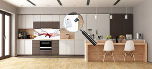 Tempered Glass magnetic and non magnetic splashback in wide-format: Red wine closeup