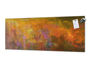 Tempered Glass magnetic and non magnetic splashback in wide-format: Abstract grundge painting 2