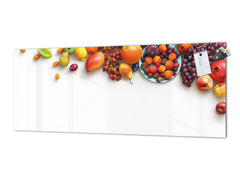Tempered Glass magnetic and non magnetic splashback in wide-format: Fresh fruits for the wall