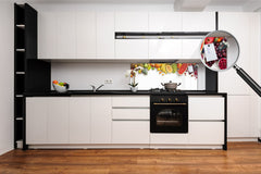 Tempered Glass magnetic and non magnetic splashback in wide-format: Fresh fruits for the wall 2