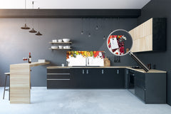 Tempered Glass magnetic and non magnetic splashback in wide-format: Fresh fruits for the wall 2