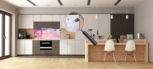 Glass kitchen panel with and w/o stainless steel back-coating: Digital wall art 2