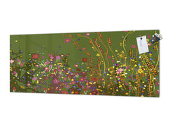 Glasrückwand mit und ohne Metallblechrückwand mit magnetischen Eigenschaften: Gustav Klimt, Blumen 