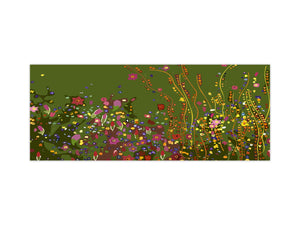 Glass backsplash w/ and w/o metal sheet backing with magnetic properties: Gustav Klimt, Flowers