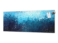 Glass backsplash w/ and w/o metal sheet backing with magnetic properties: Tribute to Pollock - expressionism