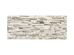 Large format horizontal backsplash - magnetic and non magnetic tempered glass: Brisk wall in grey