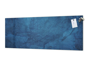 Large format horizontal backsplash - magnetic and non magnetic tempered glass:Blue Grunge luxury