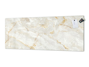 Large format horizontal backsplash - magnetic and non magnetic tempered glass: Marble surface