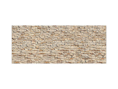 Glass splashback with metal backing in wide format - Kitchen tempered glass panel: Brick wall 3