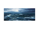 Glass splashback with metal backing in wide format - Kitchen tempered glass panel: Ocean waves painting