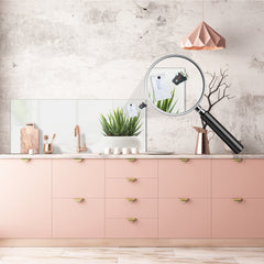 Glass splashback with metal backing in wide format - Kitchen tempered glass panel: Flower with vase