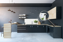 Glass splashback with metal backing in wide format - Kitchen tempered glass panel: Flower with vase