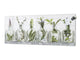Stunning glass wall art - Wide format  backsplash with w/ & w/o stainless steel back: Bottle of essential oil herbs